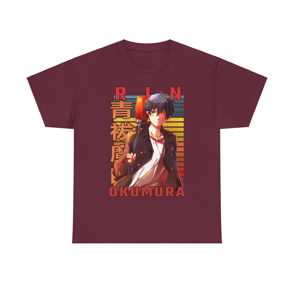 Rin Okumura Blue Exorcist Ao No Ekusoshisuto Retro Style Anime Unisex TShirt 2