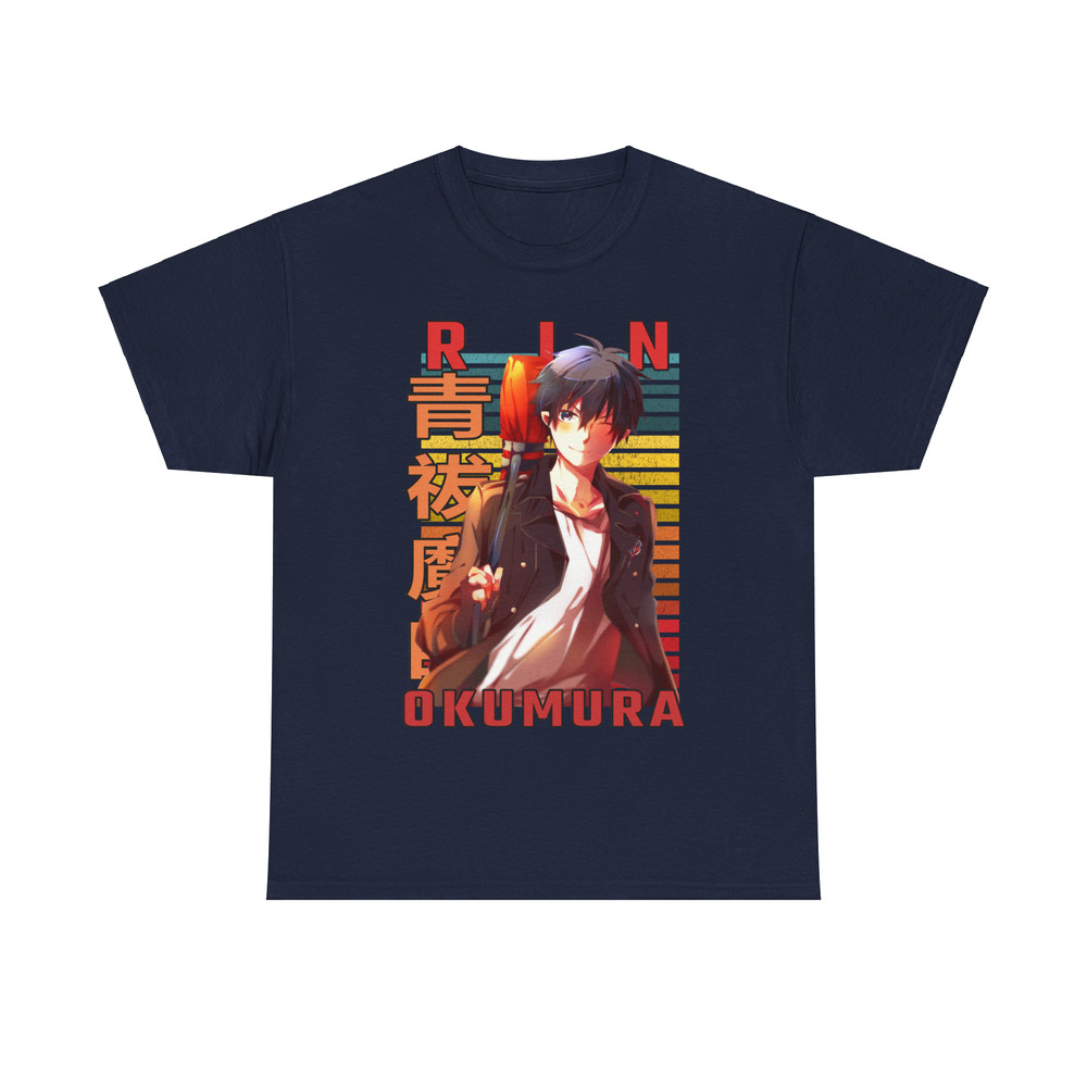 Rin Okumura Blue Exorcist Ao No Ekusoshisuto Retro Style Anime Unisex TShirt 5