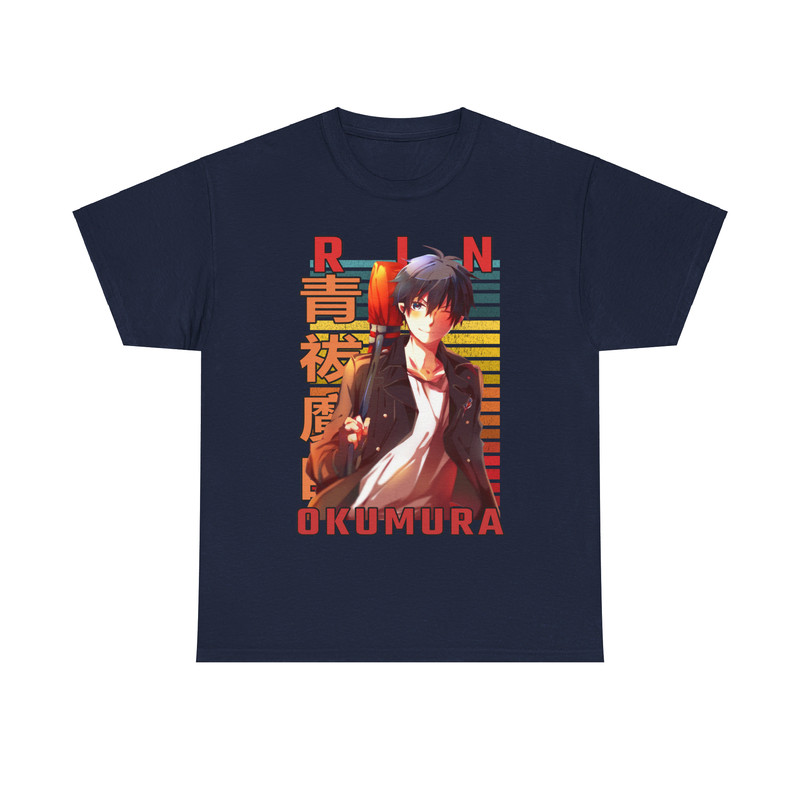 Rin Okumura Blue Exorcist Ao No Ekusoshisuto Retro Style Anime Unisex TShirt 5