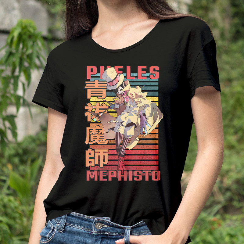 Mephisto Pheles Blue Exorcist Ao No Ekusoshisuto Retro Style Anime Unisex TShirt 0