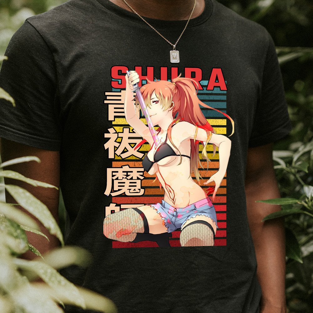 Shura Kirigakure Blue Exorcist Ao No Ekusoshisuto Retro Style Anime Unisex TShirt 0