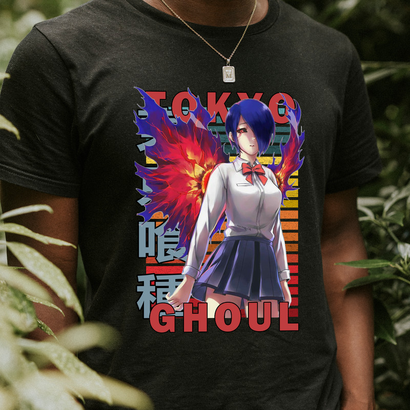 Touka Kirishima Tokyo Ghoul Tokyo Guru Retro Style Anime Unisex TShirt 0