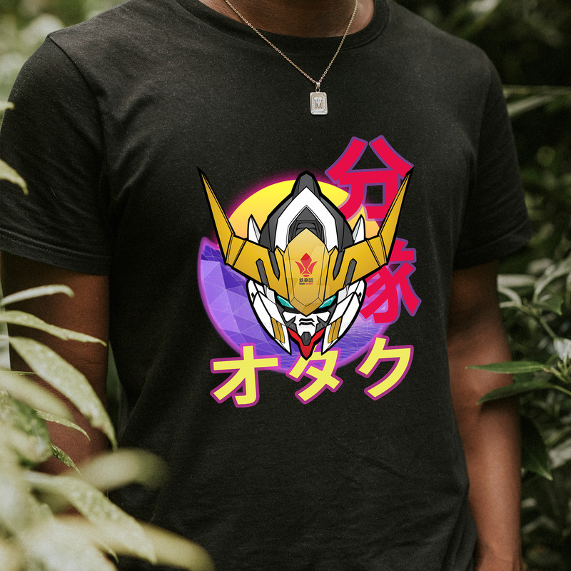 ASWG08 Gundam Barbatos Mobile Suit Gundam Iron Blooded Orphans Retro Sunset Anime Unisex TShirt 0
