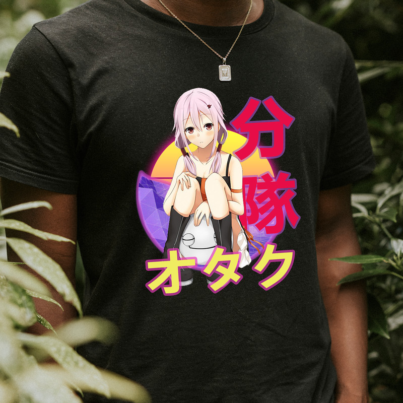 Inori Yuzuriha Guilty Crown Giruti Kuraun Retro Sunset Anime Unisex TShirt 0
