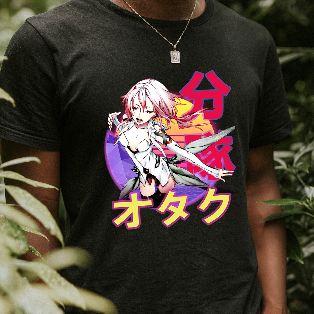 Inori Yuzuriha V2 Guilty Crown Giruti Kuraun Retro Sunset Anime Unisex TShirt 0