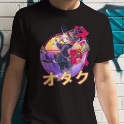 sucy manbavaran little witch academia retro sunset anime unisex t-shirt