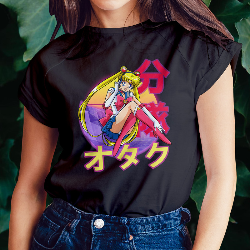 Usagi Tsukino Sailor Moon Sera Mun Retro Sunset Anime Unisex TShirt 0