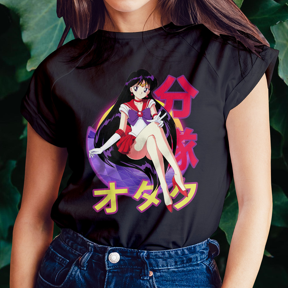 Rei Hino Sailor Mars Sailor Moon Sera Mun Retro Sunset Anime Unisex TShirt 0