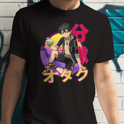 kirito kazuto kirigaya sword art online sao retro sunset anime unisex t-shirt