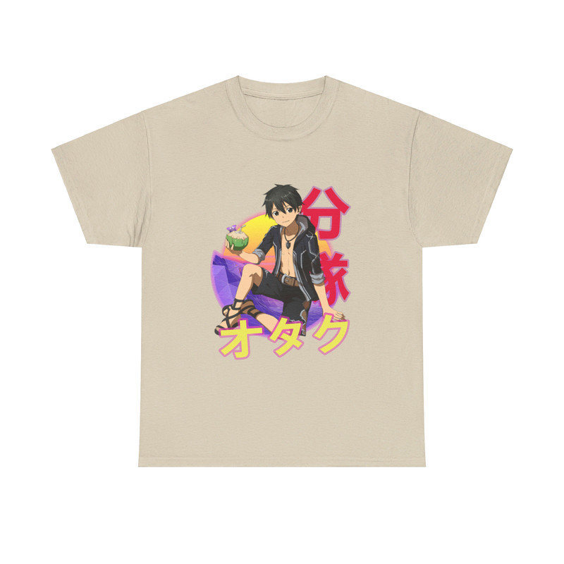 Kirito Kazuto Kirigaya Sword Art Online SAO Retro Sunset Anime Unisex TShirt 3