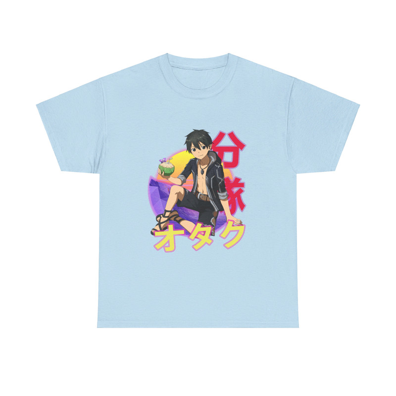 Kirito Kazuto Kirigaya Sword Art Online SAO Retro Sunset Anime Unisex TShirt 4