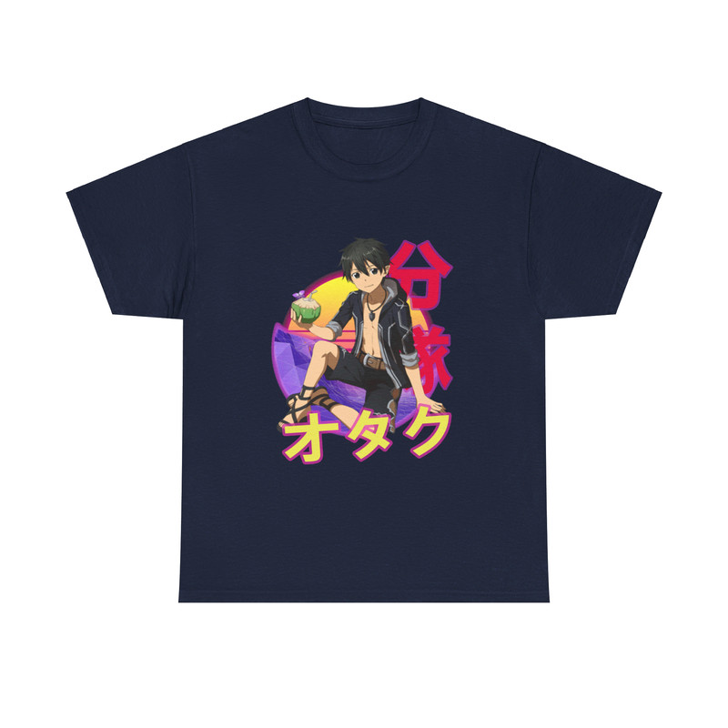 Kirito Kazuto Kirigaya Sword Art Online SAO Retro Sunset Anime Unisex TShirt 5