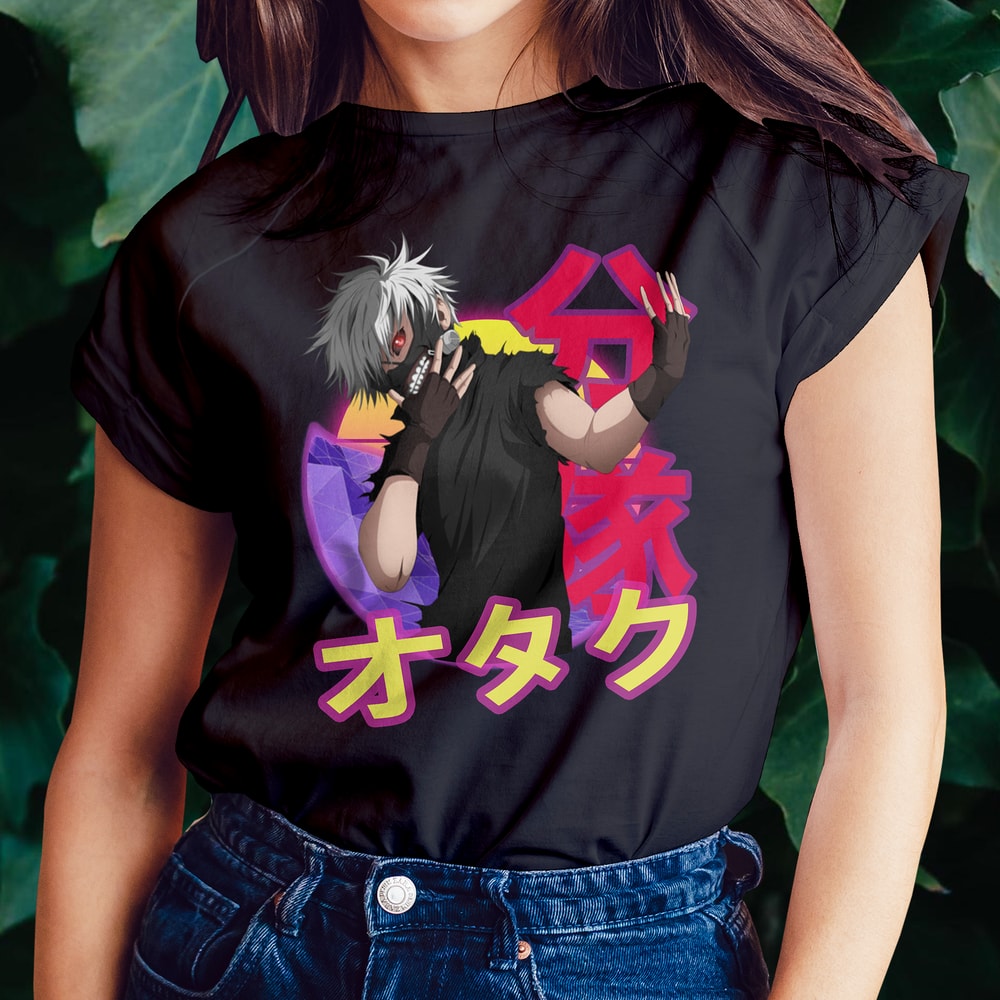 Ken Kaneki Tokyo Ghoul Tokyo Guru Retro Sunset Anime Unisex TShirt 0