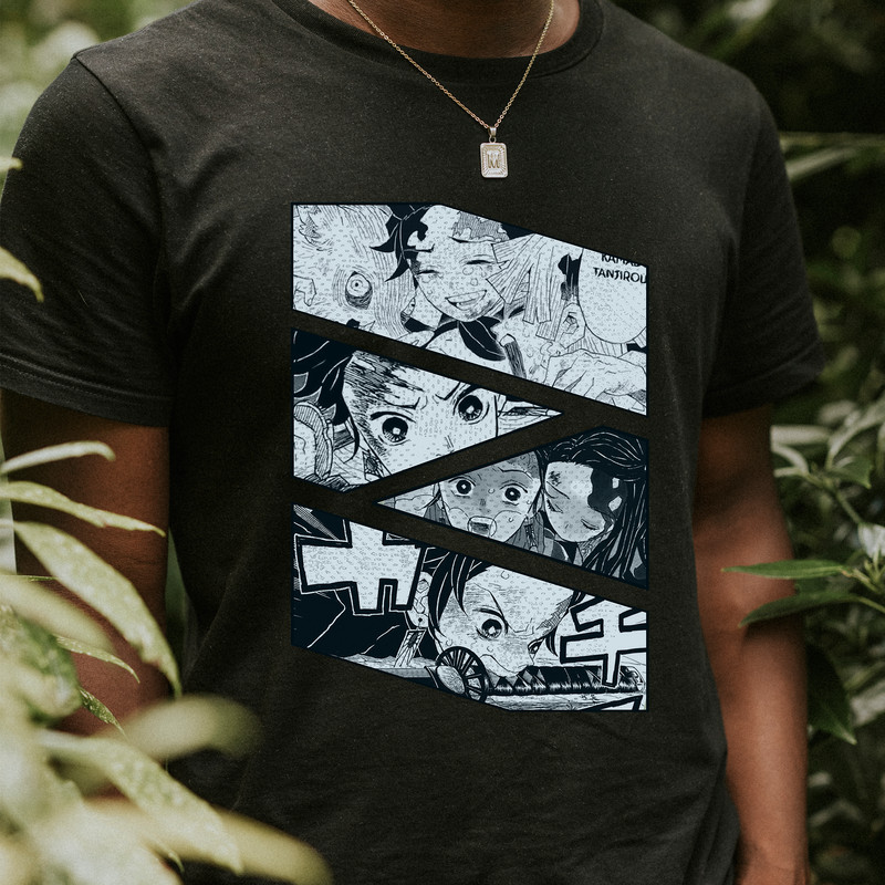 Tanjiro Kamado Demon Slayer Kimetsu No Yaiba Manga Panel Anime Unisex TShirt 0
