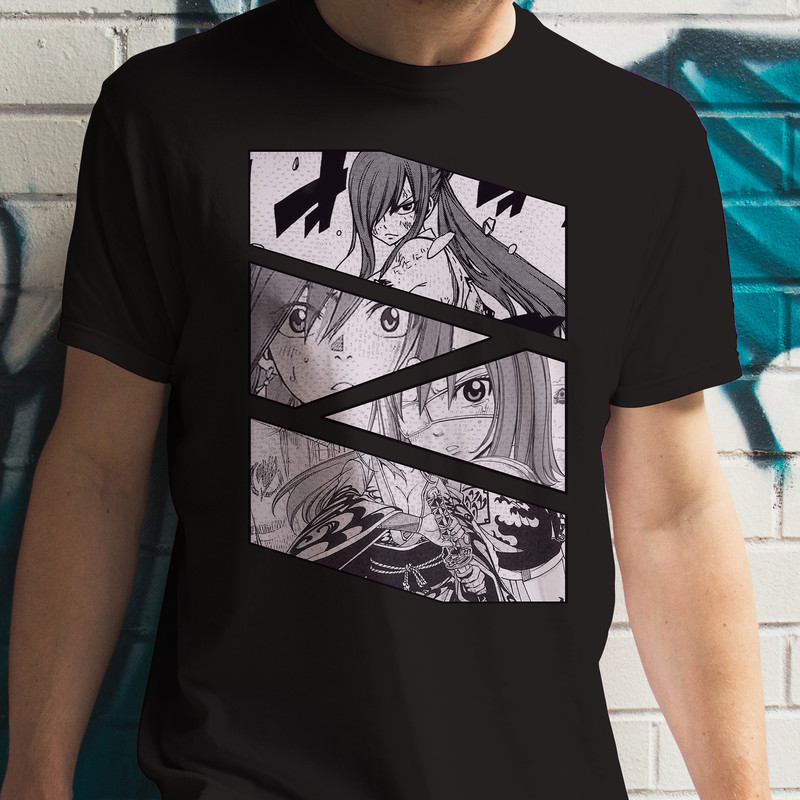 Erza Scarlet Fairy Tail Feari Teiru Manga Panel Anime Unisex TShirt 0