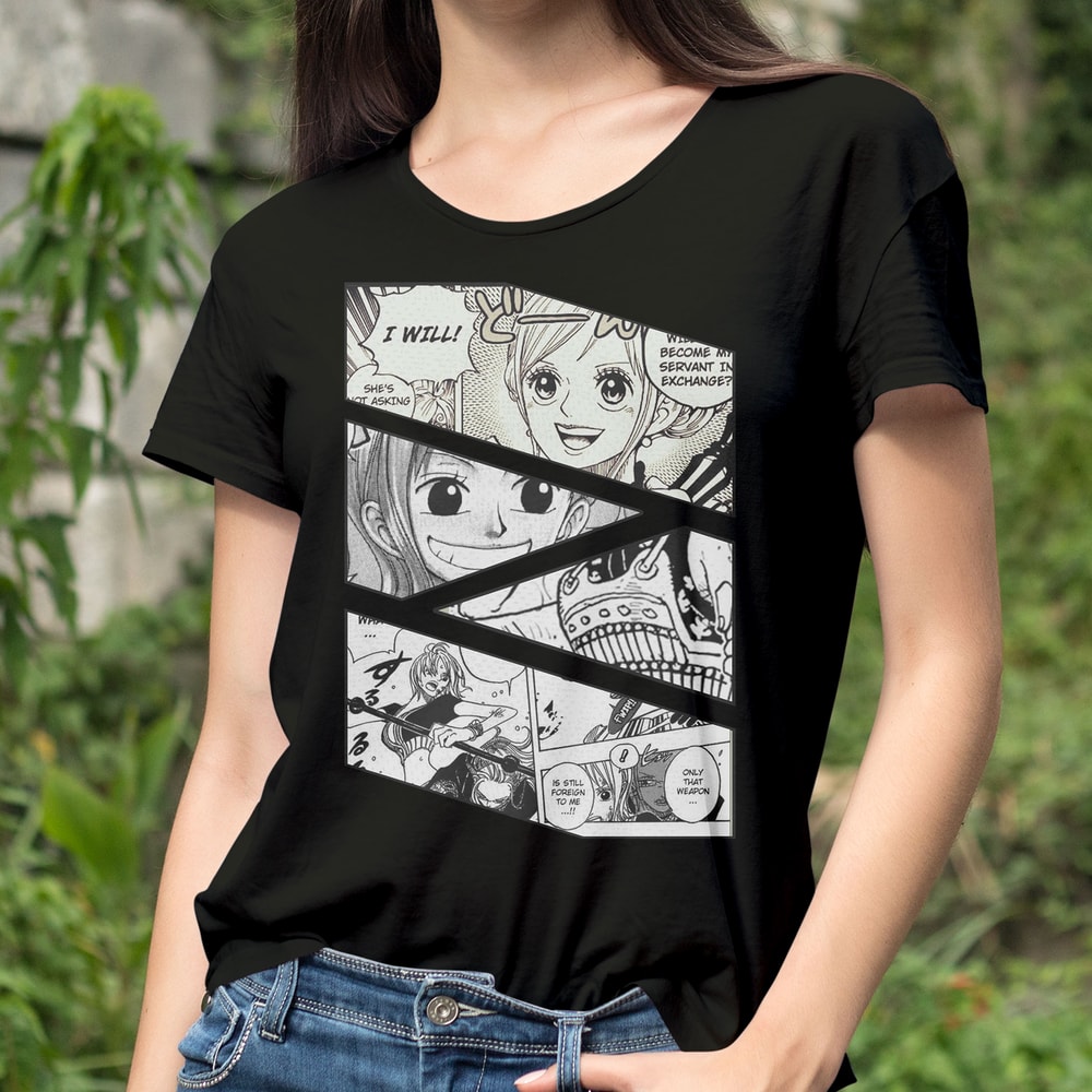 Nami Cat Burglar One Piece Wan Pisu Manga Panel Anime Unisex TShirt 0