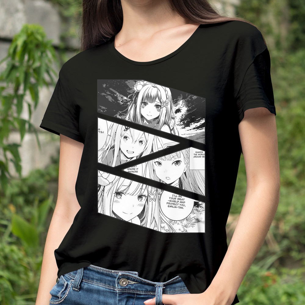 Emilia ReZero Starting Life In Another World Manga Panel Anime Unisex TShirt 0