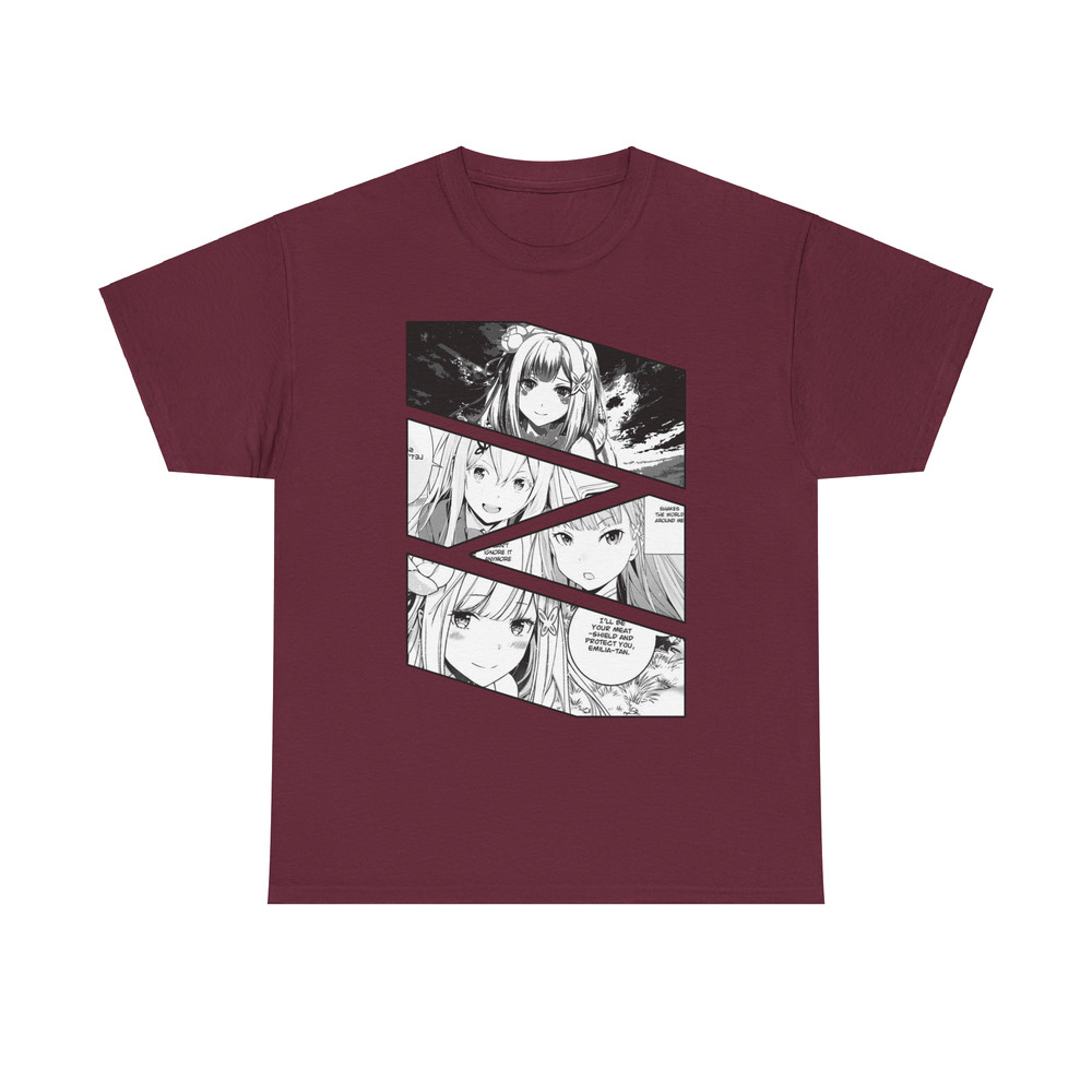 Emilia ReZero Starting Life In Another World Manga Panel Anime Unisex TShirt 2