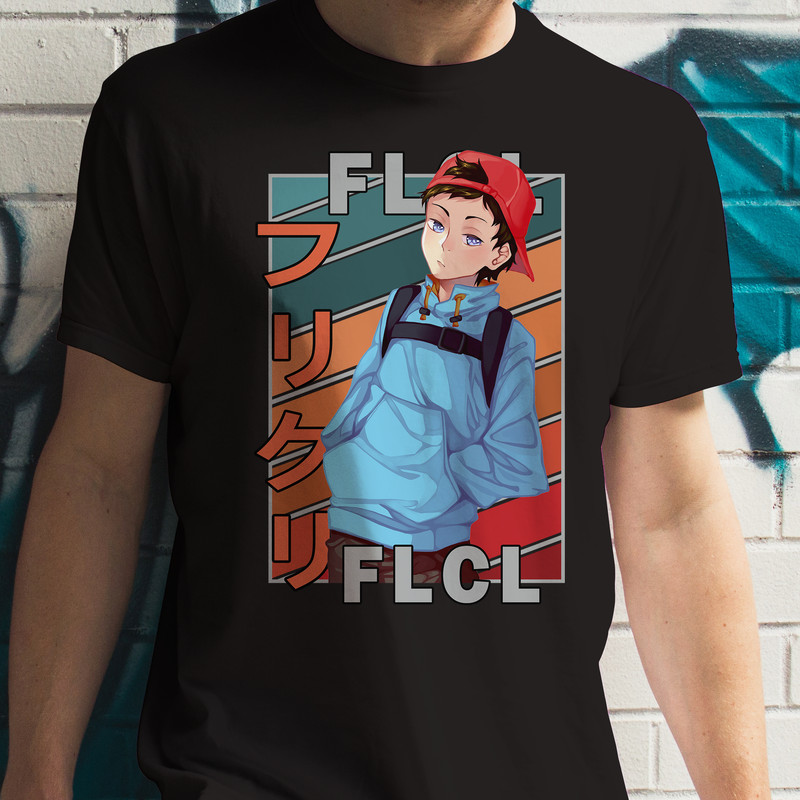 Naota Nandaba FLCL Fooly Cooly FURI KURI Vintage Palette Anime Unisex TShirt 0