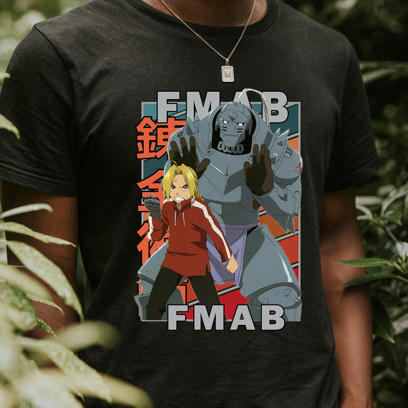 Edward And Alphonse Elric Fullmetal Alchemist Brotherhood FMAB FMA Vintage Palette Anime Unisex TShirt 0