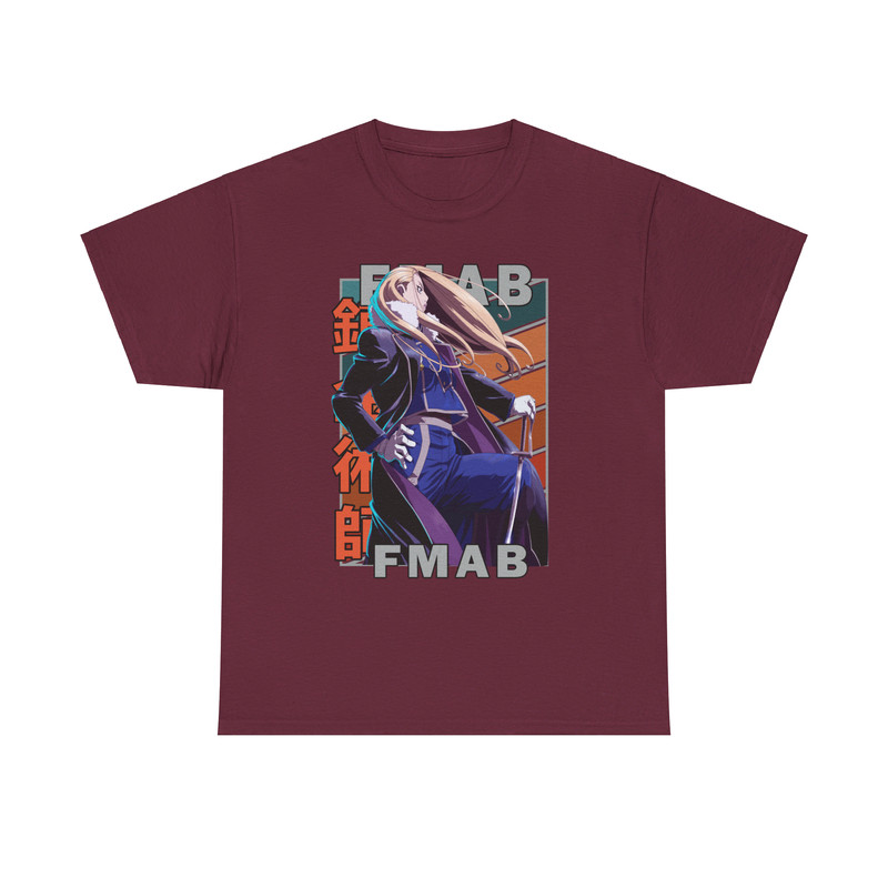 Olivier Mira Armstrong Fullmetal Alchemist Brotherhood FMAB FMA Vintage Palette Anime Unisex TShirt 2