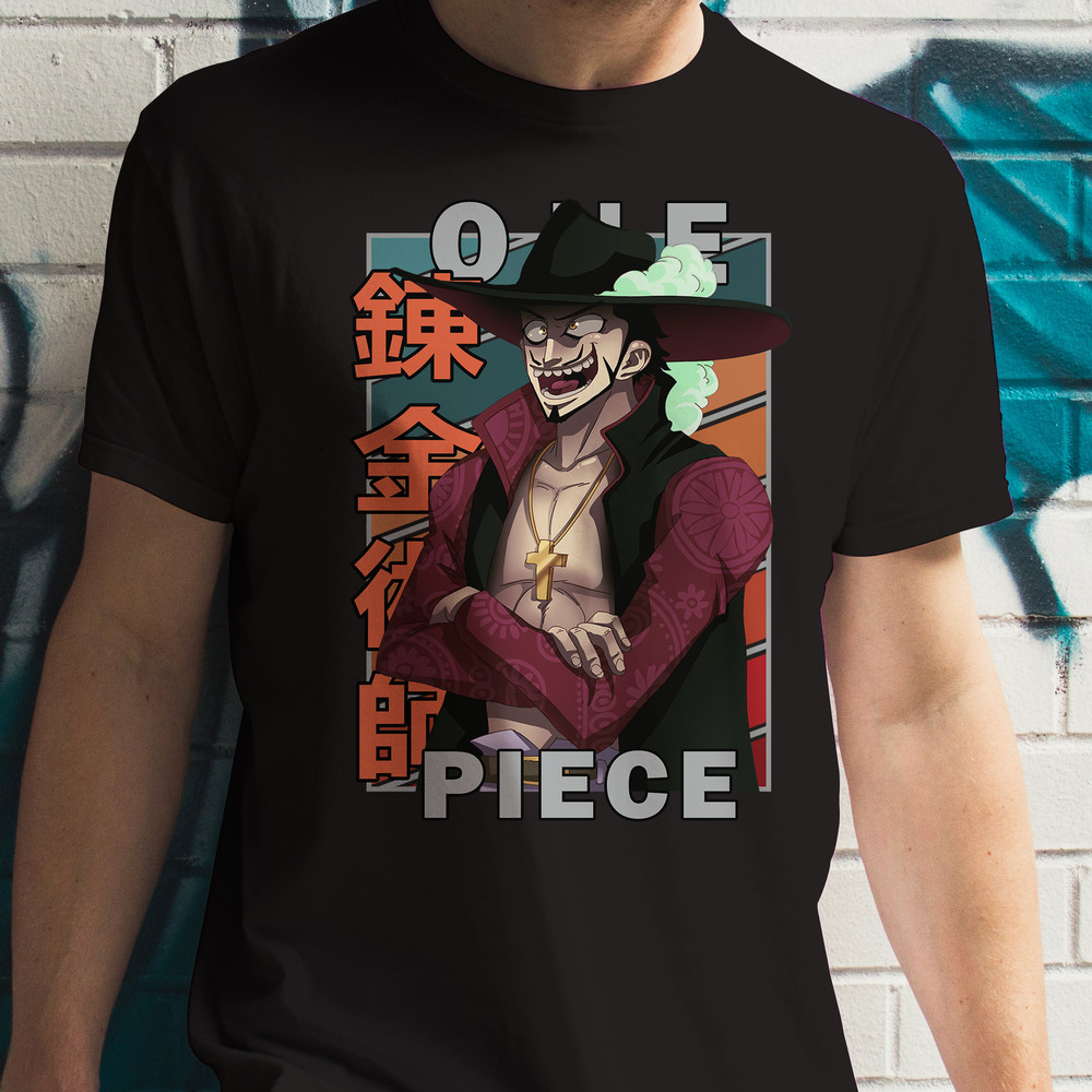 Dracule Mihawk Hawk Eyes One Piece Wan Pisu Vintage Palette Anime Unisex TShirt 0