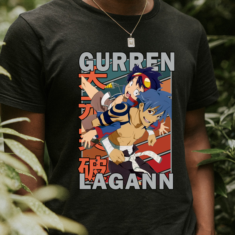 Simon And Kamina Tengen Toppa Gurren Lagann Vintage Palette Anime Unisex TShirt 0