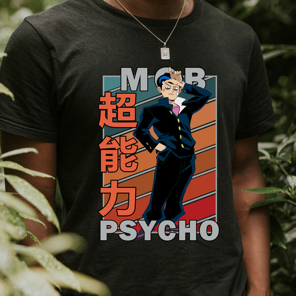 Tenga Onigawara Mob Psycho 100 Mobu Saiko Hyaku Vintage Palette Anime Unisex TShirt 0