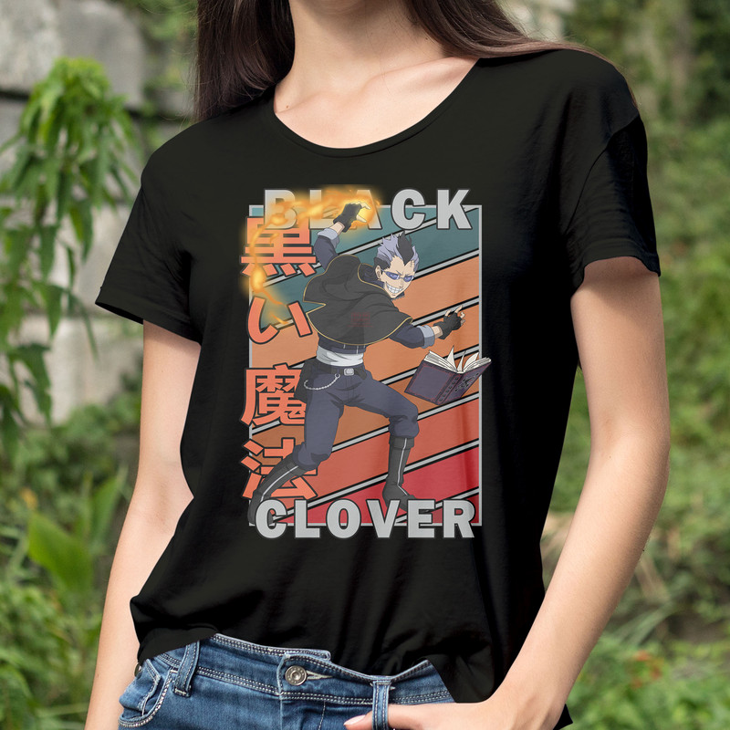 Magna Swing Black Clover Burakku Kuroba Vintage Palette Anime Unisex TShirt 0