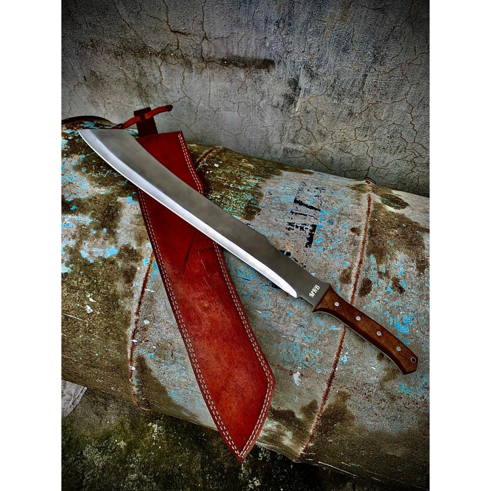 Handmade D2 Steel Machete Knife Short Sword Full Tang Machete Knife Hunting Sword Rose Wood Handle  1