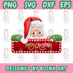 merry christmas svg ,png ,santa clipart blink art