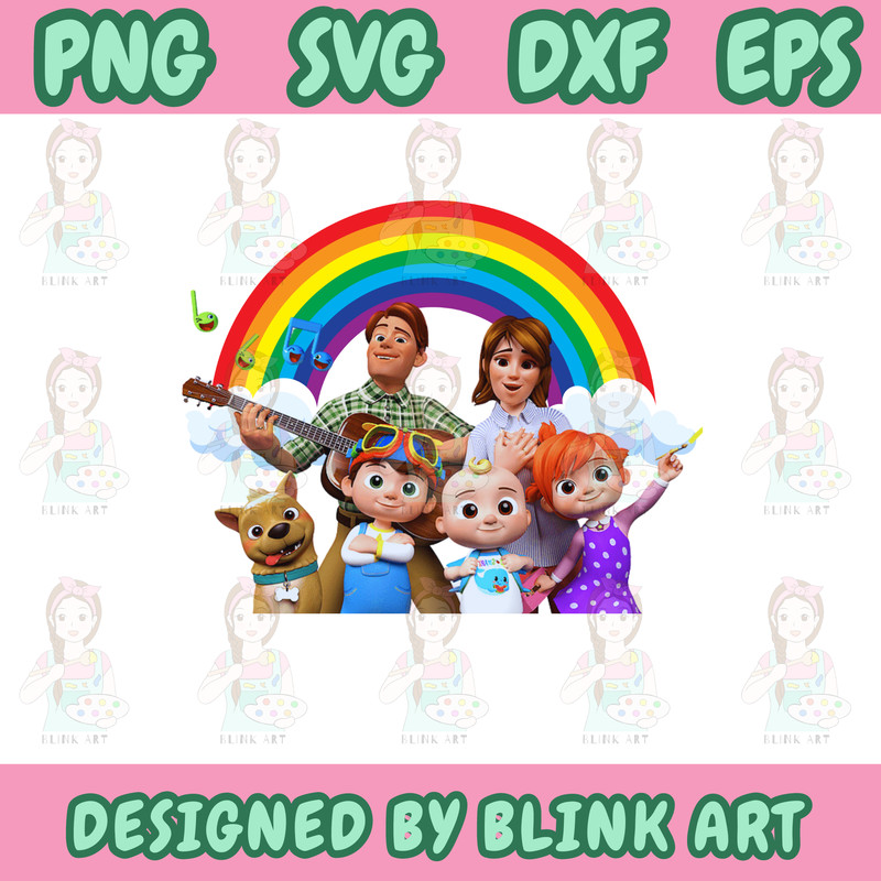 Cocomelon Family Playing Guitar SvgPng Cocomelan Clipart 0