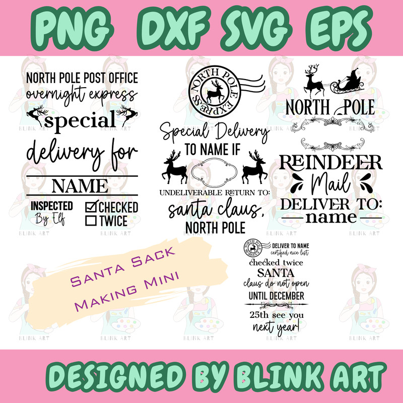Santa Sacks SVG Santa Sacks Design Bundle Svg Reindeer Express SvgBlack 0