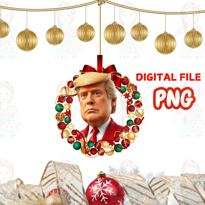 Trump Christmas Ornaments Digital File PNG 0