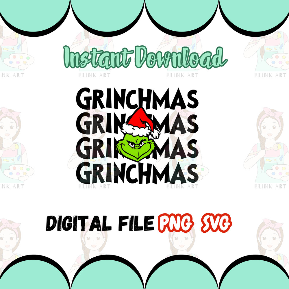 Grinchmas SVG Christmas SVG GrinchSvg Merry Christmas SVGSanta Grinch Svg Grinch Face Svg 0