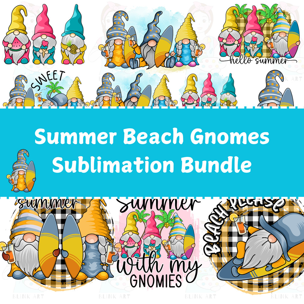 Summer Beach Gnomes Sublimation Bundle Pngsvg 0