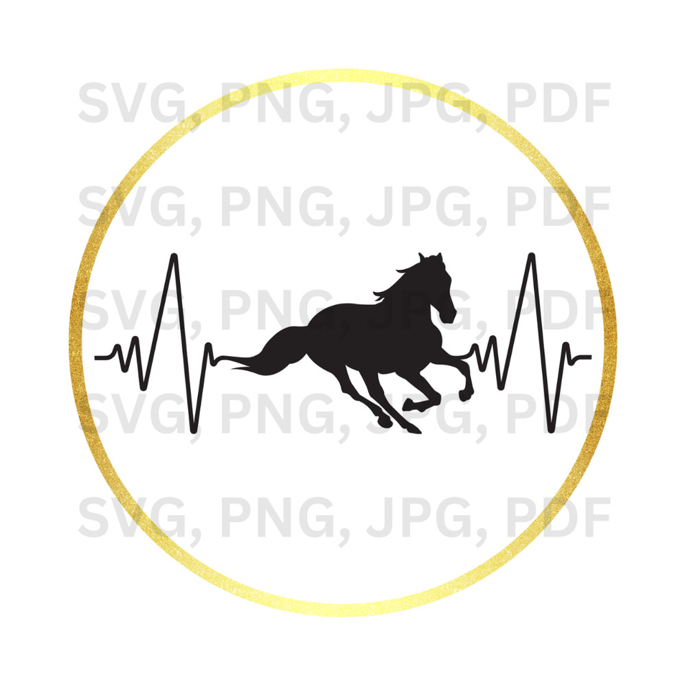Heart Horse Design SVG PNG PDF JPG Equestrian Love Graphic For Custom Apparel  Crafts 0