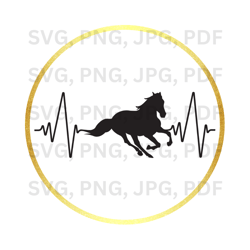 heart horse design svg, png, pdf, jpg equestrian love graphic for custom apparel & crafts