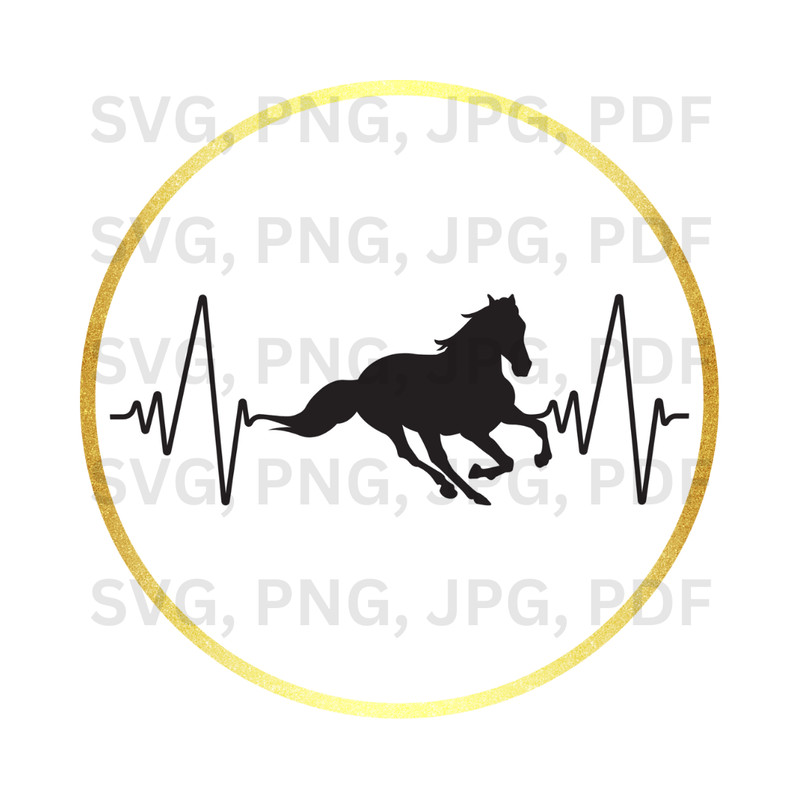 Heart Horse Design SVG PNG PDF JPG Equestrian Love Graphic For Custom Apparel  Crafts 0