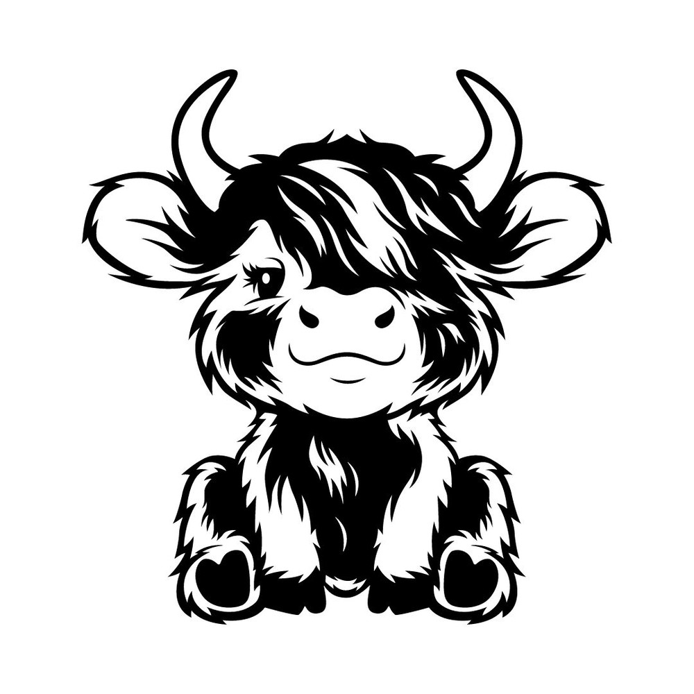 Adorable Highland Cow Digital Design Cute Farm Animal Clipart For Crafting Sublimation DIY Projects 4