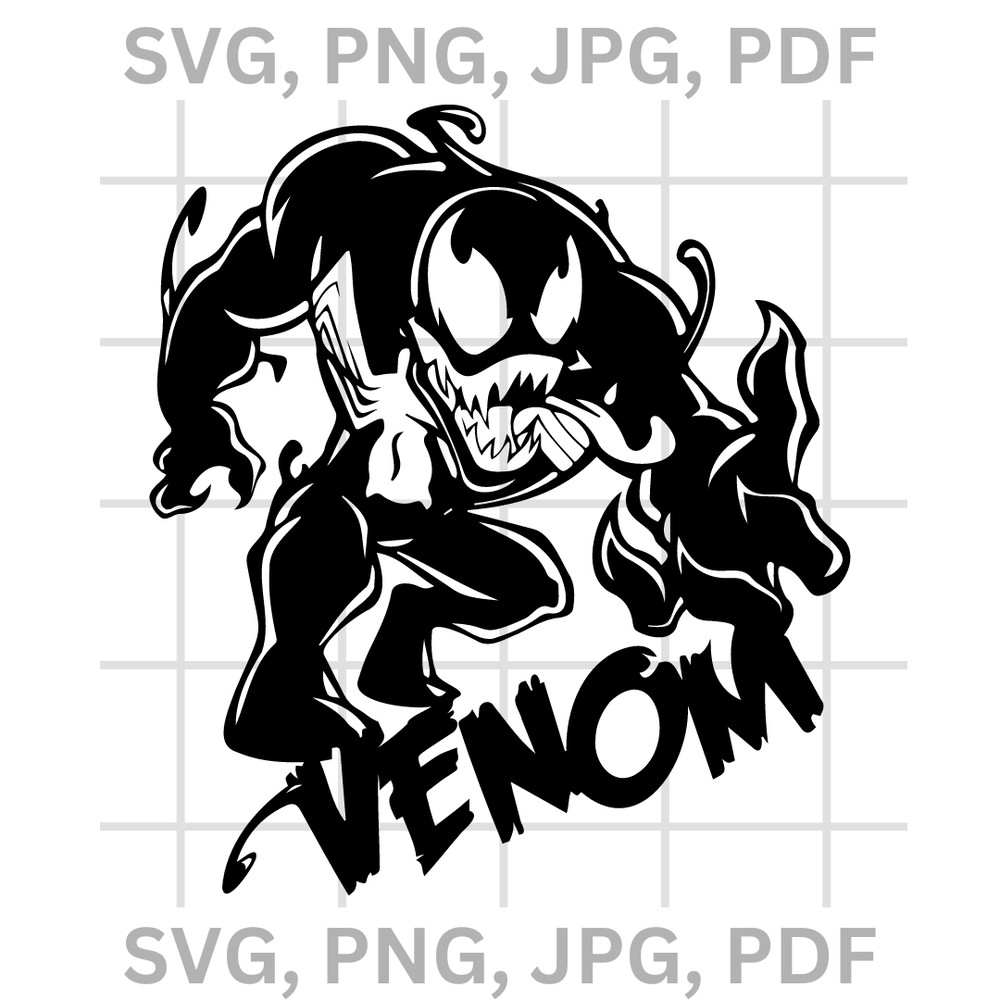 VenomInspired Digital Design HighResolution Art Print Instant Download For TShirts Posters More 0