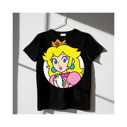 princess peach inspired digital svg png design cute retro gaming art for crafts, t-shirts & more.