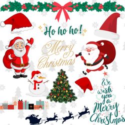 festive christmas clipart collection – svg & png bundle of holiday essentials