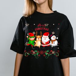 christmas santa & friends clipart | festive holiday svg & png | santa, snowman, reindeer & more