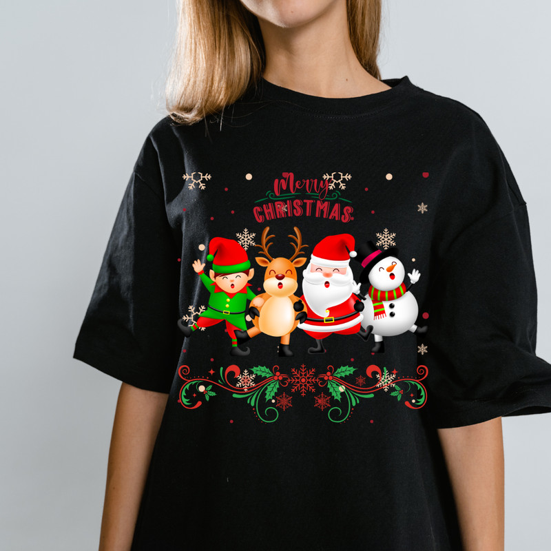 Christmas Santa  Friends Clipart  Festive Holiday SVG  PNG  Santa Snowman Reindeer  More 0