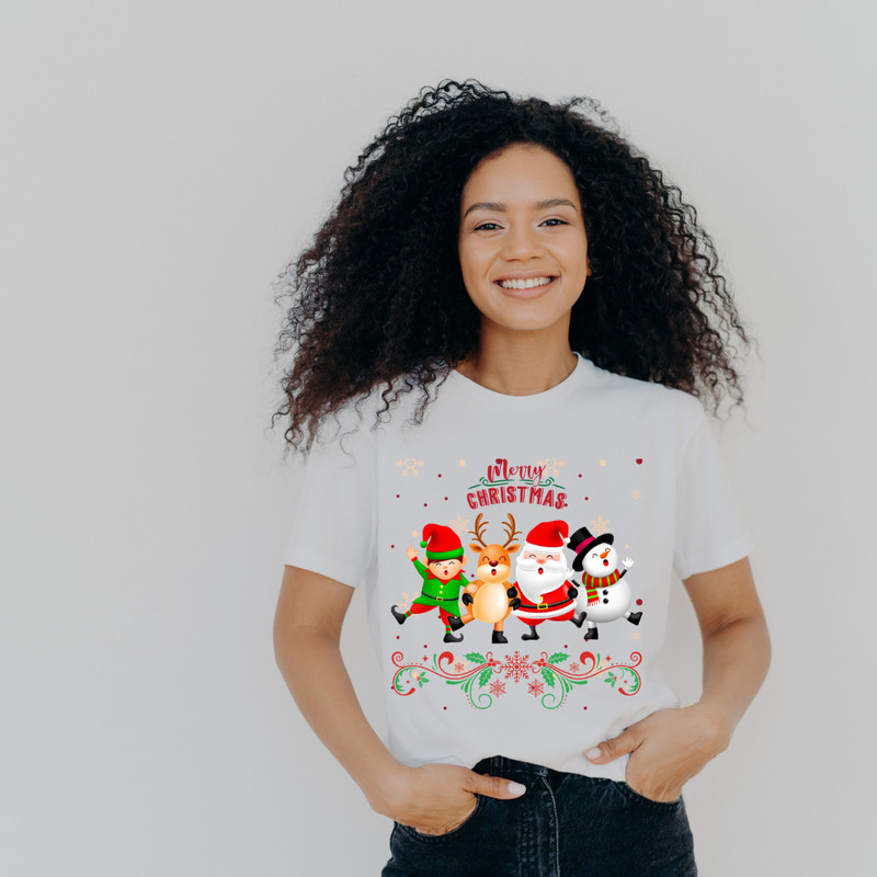 Christmas Santa  Friends Clipart  Festive Holiday SVG  PNG  Santa Snowman Reindeer  More 1