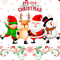 Christmas Santa  Friends Clipart  Festive Holiday SVG  PNG  Santa Snowman Reindeer  More 2