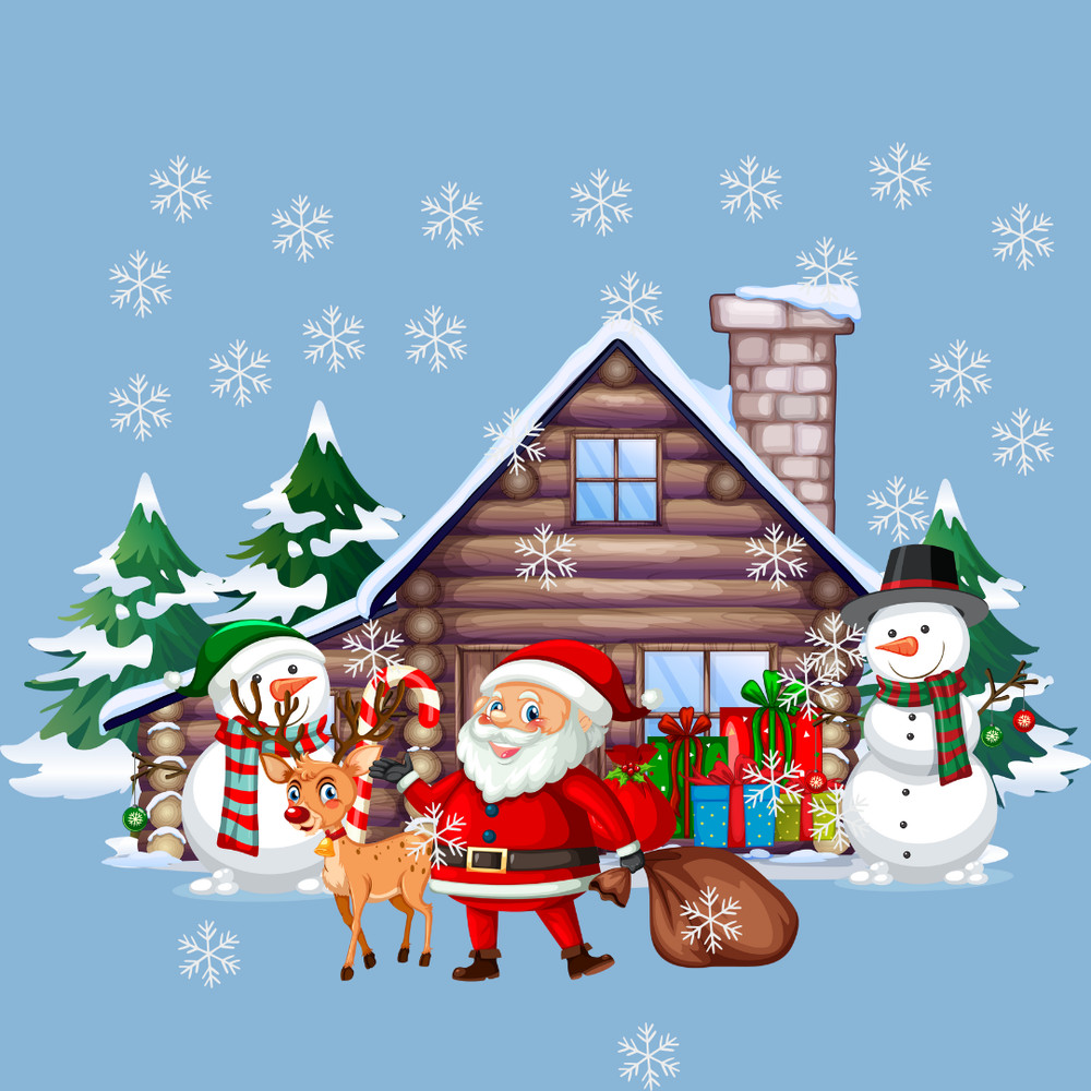 Christmas Santa  Snowman SVG PNG Cute Holiday Design For DIY Projects 0