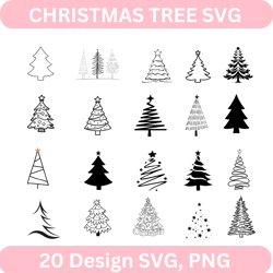 20 christmas tree svg png bundle christmas svg pine tree svg for shirts holiday instant download