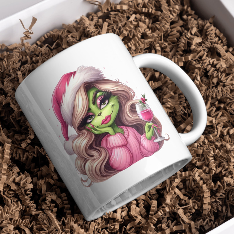 Beautiful Grinch Girl PNG Cute Christmas Digital Design For Crafts Shirts And Decor 4
